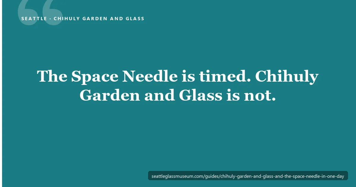 Plan for doing the Space Needle and Chihuly Garden and Glass on the same day at Seattle Center